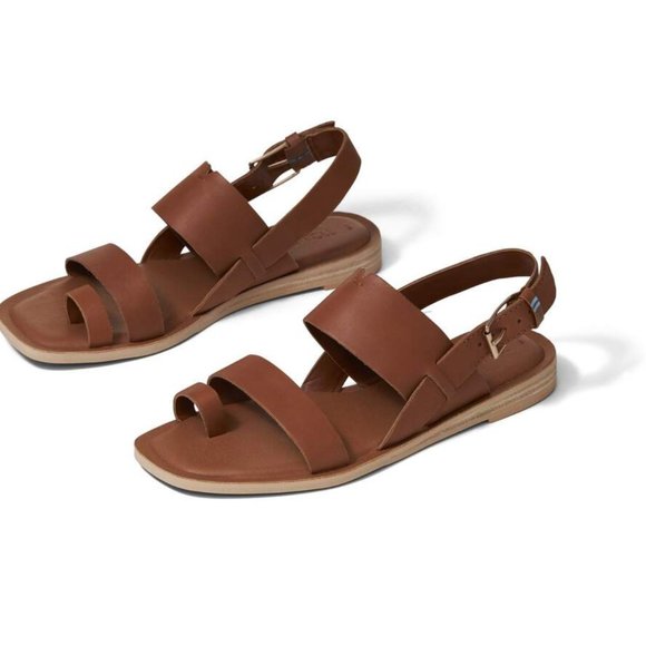 NIB Toms Vegan Tan Leather Freya Sandal - Picture 1 of 3